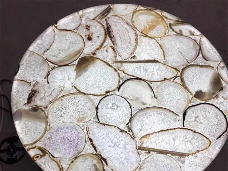 White Agate Stone Table Top White Agate Stone Table Top