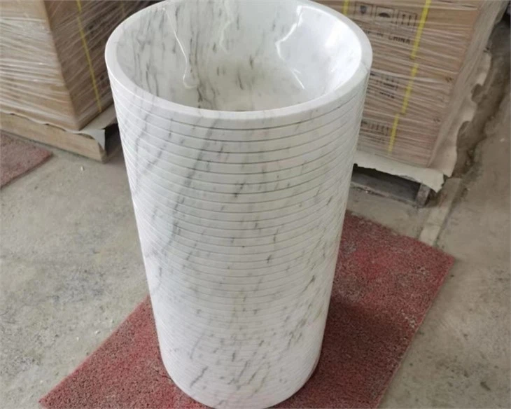 Pedestal White Marble Wash Basin