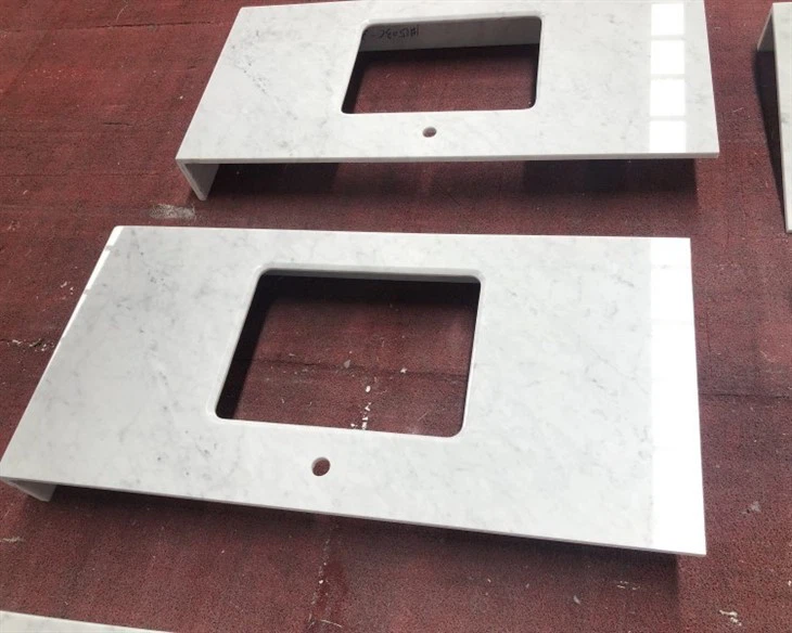 carrara marble top vanity